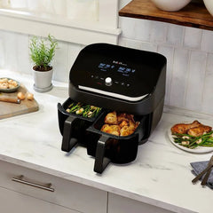 Instant Pot 8qt Vortex Plus Dual Basket Air Fryer with ClearCook Windows: 1700W, 8-Quart Capacity, Black, Airfryer Sale