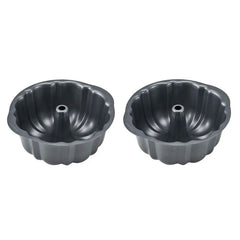 Instant Pot Official Non-Stick Fluted Cake Pan Set of 2 - 7" Baking Mold, Compatible with 6-Quart & 8-Quart Cookers (Grey)