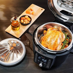 Instant Pot 6.5 qt. Duo Crisp 13-in-1, Air Fryer, Pressure Cooker & Slow Cooker with One Ultimate Lid: Stainless Steel, Automatic Shut-Off, Timer