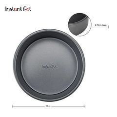 Instant Pot Official 7.5" Round Cake Pan Set of 2 - Nonstick, Heavy-Duty, Oven Safe - Compatible with 6-Quart & 8-Quart Cookers - (Grey)